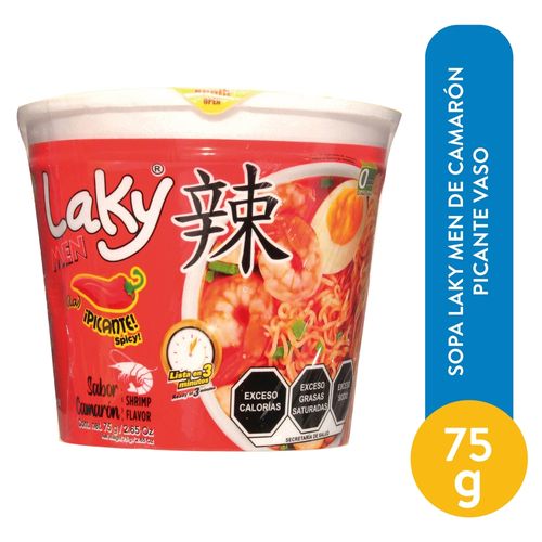 Sopa Laky Men De Camaron Picante Vaso - 75 g