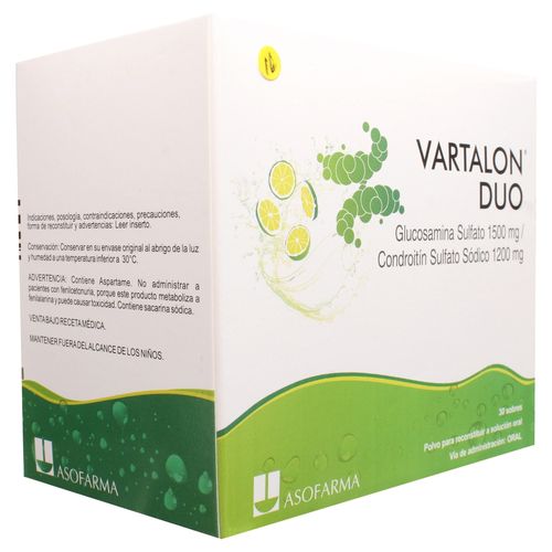 Vartalon Dúo 1500 mg/1200 mg caja 30 sobres - Precio indicado por sobre