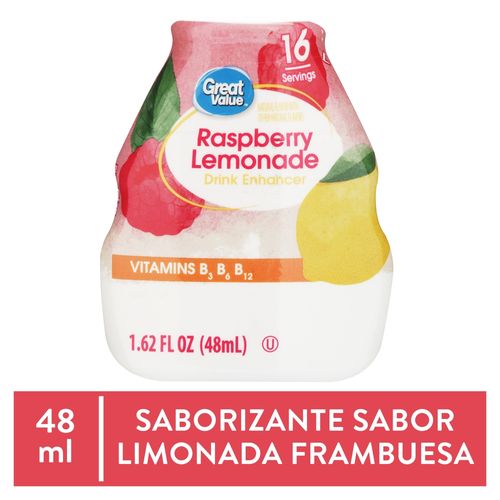 Bebida Great Value Sabor Limón Y Frambuesa - 48 ml