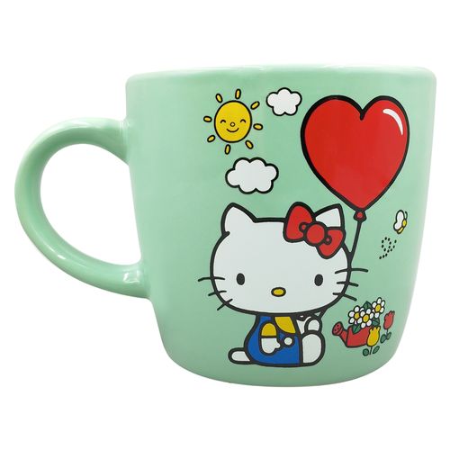 Taza Sanrio Hello Kitty Cerámica Verde 375 ml