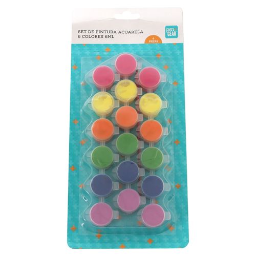 Pintura Acuarela Pen Gear, 6 colores  -6 ml