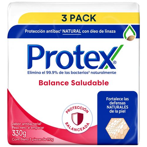 3 Pack Jabón de Tocador Antibacterial Protex Balance Saludable - 110 g