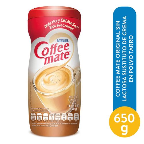 Coffee Mate Original Sin Lactosa Sustituto De Crema En Polvo Tarro 650 g