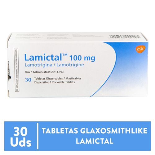 Tabletas Glaxosmithlike Lamictal 30 uds - 100 mg