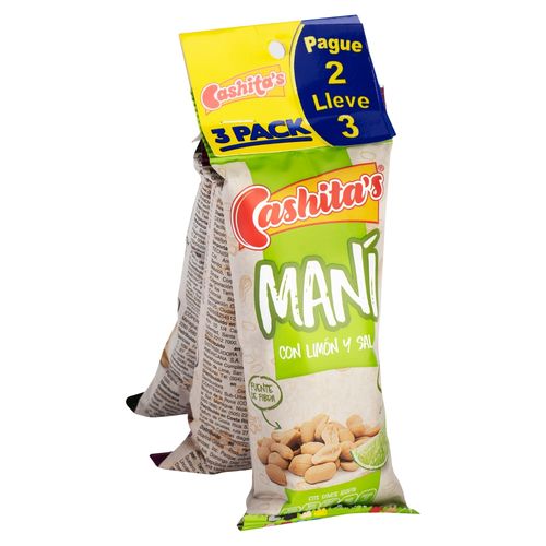 Maní Cashitas Con Limón Y Sal 3 Pack  - 165g