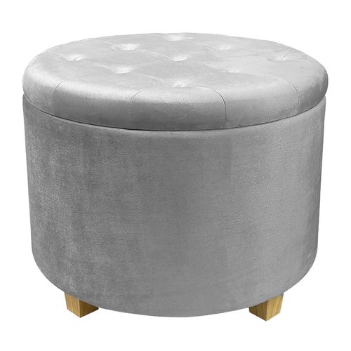 Hometrends Ottoman Velvet Gris 55 cm