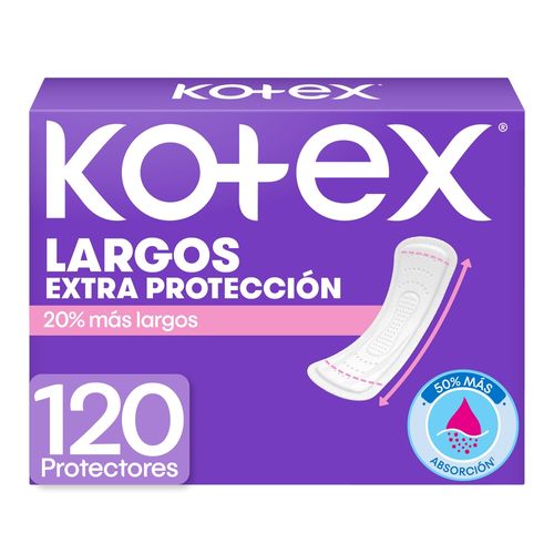 Protectores Diarios Kotex Largos Extra Protección -120 Uds