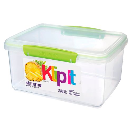 Recipiente Rectangular Hermético Sistema Plastics Klip It - 3Lt