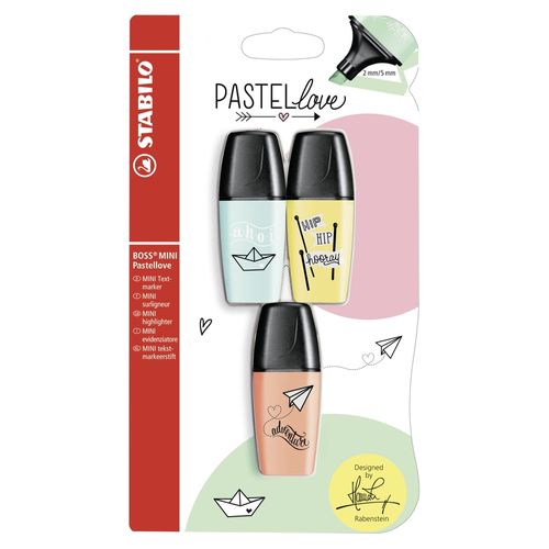 Stabilo Resaltador Mini Boss Pastel 3un