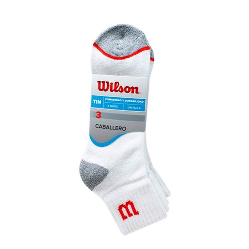 Pack 3 Medias Quarter Wilson Caballero Blanco Afelpado Modelo:B5845