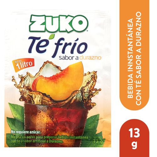 Bebida En Polvo Zuko Te Frio Durazn 13gr