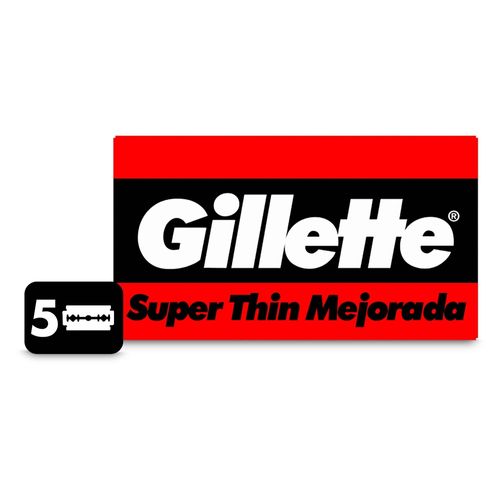 Rasuradora mejorada Gillette SuperThin Estuches Con 5 Hojas, 20 Uds