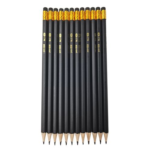 Lapices De Gafito Pen Gear, Color Negro -12Uds