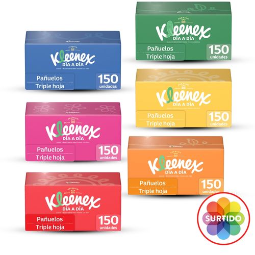 Pañuelos Faciales Kleenex, Surtido -150 Uds