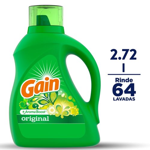 Detergente Líquido Para Ropa Gain Con Aroma Original - 2.72Lt