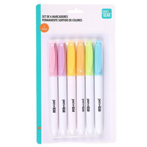 Marcadores Permanentes Pen Gear, colores pastel -6 pzas