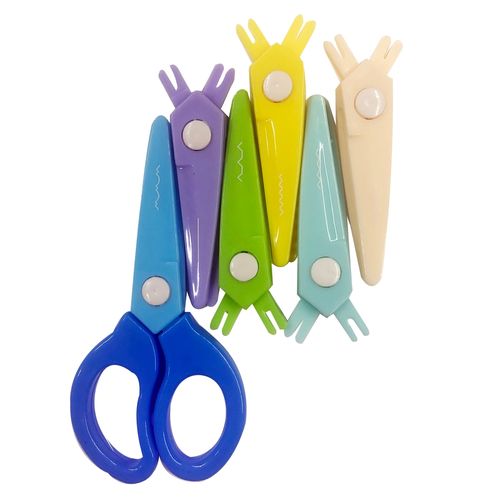 Kit tijeras Pen Gear, con 5 patrones de corte -6 pzas/ 6.5 pulgadas