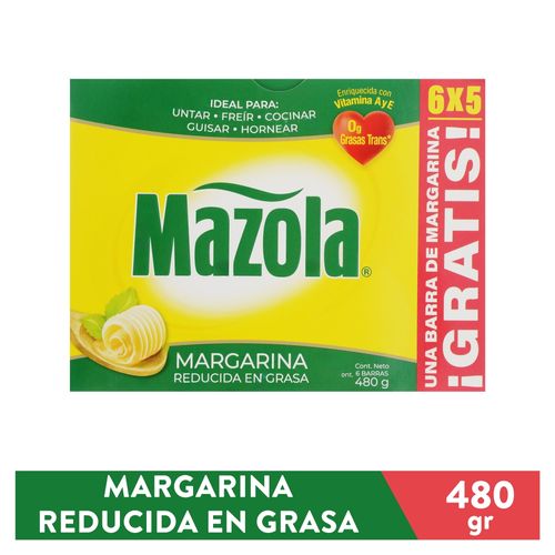 Mazola Margarina Pague 5 Lleve 6  480 g