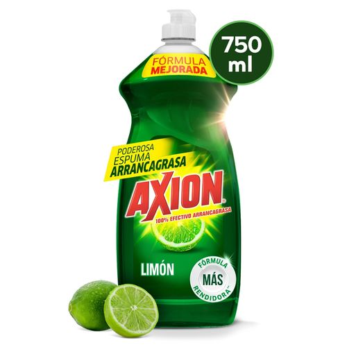 Lavaplatos Líquido Axion Limón, Arrancagrasa - 750 ml