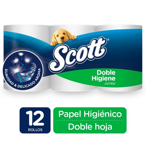 Papel Higiénico Scott Doble Higiene Doble Hoja - 12 Rollos