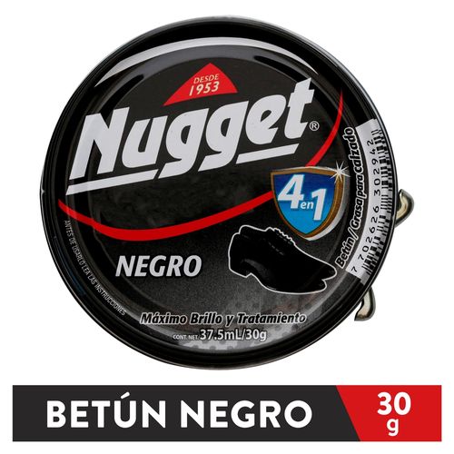 Betún en pasta Nugget color negro maximo brillo y tratamiento - 30 g