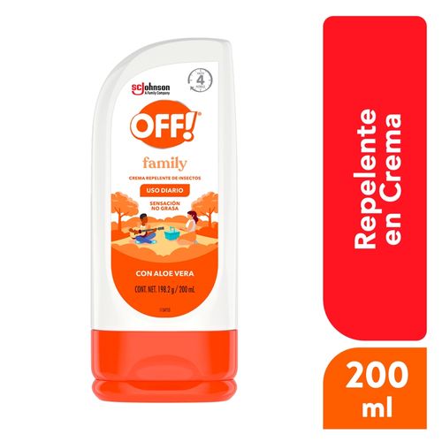 Repelente OFF! En Crema Family De Insectos, Con Aloe Vera - 200 ml