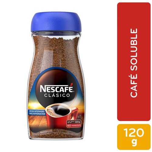 Nescafé® Clásico DesCafeinado Café Instantáneo Frasco 120 g