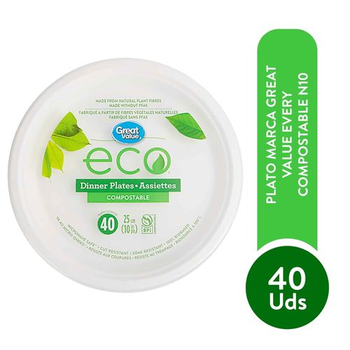 Plato Great Value Every Compostable N10 - 40Uds