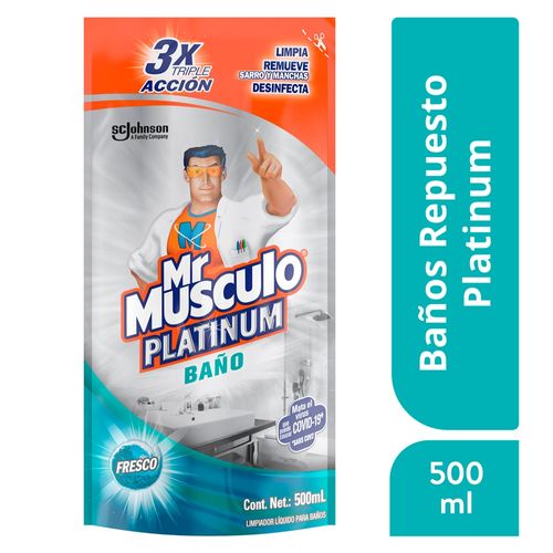 Limpiador Mr. Músculo Platinum Baño Repuesto - 500 ml