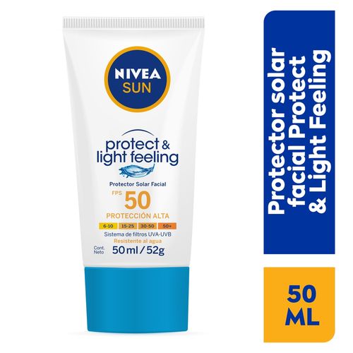 Facial Nivea Sun Protect & Light Feeling Contra Agua - 50 ml