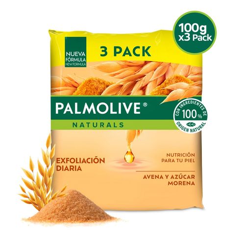 3 Pack Jabón Palmolive Naturals Avena y Azúcar Morena - 100 g