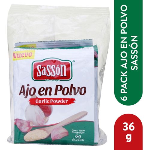 Sasson Ajo Puro En Polvo 6 Pack - 36 g