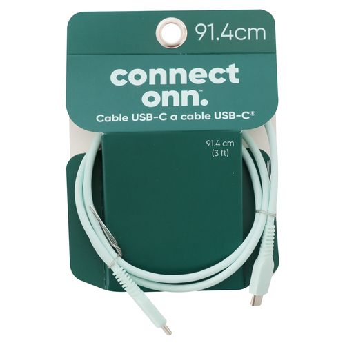 Onn Cable 3 Usb C To Usb C Silicon Aqu