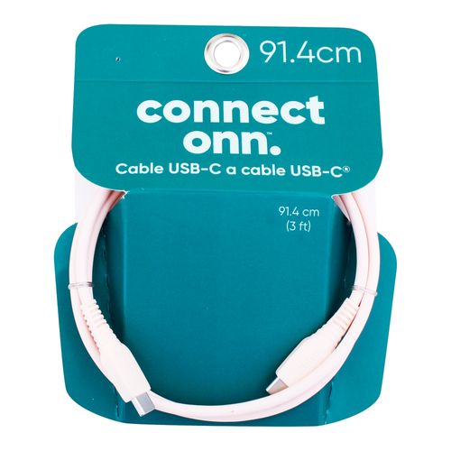 Onn Cable 3 Usb C To Usb C Silicon Pnk