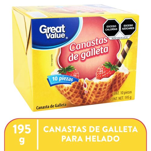 Canasta Great Value De Galleta Para Helado - 195 g