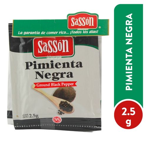 Especia Sasson Pimienta Negra Sobre - 2.5 g