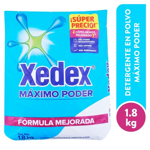 Detergente En Polvo Xedex Maximo Poder - 1800 g
