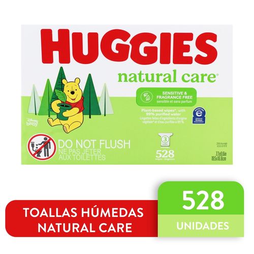 Toallas Húmedas  Huggies Natural Care Sin Fragancia - 528Uds