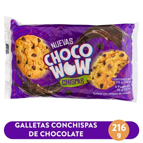 Galleta dulce Chocowow Chispas 6U - 216 g