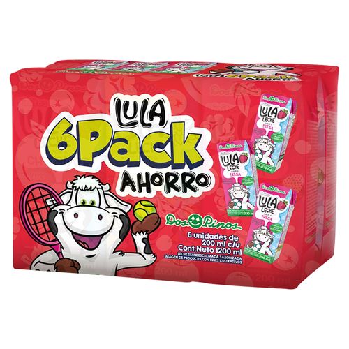 Leche Lula Fresa Dos Pinos  6Pack 200 ml