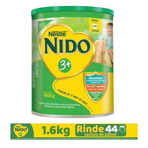 Nestlé® Nido® 3+ Desarrollo®  Alimento Lácteo A Base De Leche Instantánea Lata 1.6Kg