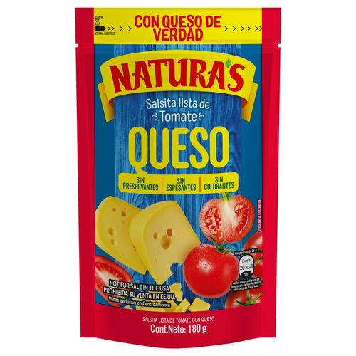 Salsa de Tomate Natura's con Queso - 180 g