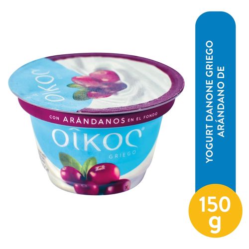 Yogurt griego Danone textura cremosa y sabor a arándano - 150 g