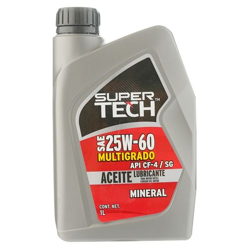 Aceite Super Tech mineral  para autos 25W60  - 1 L