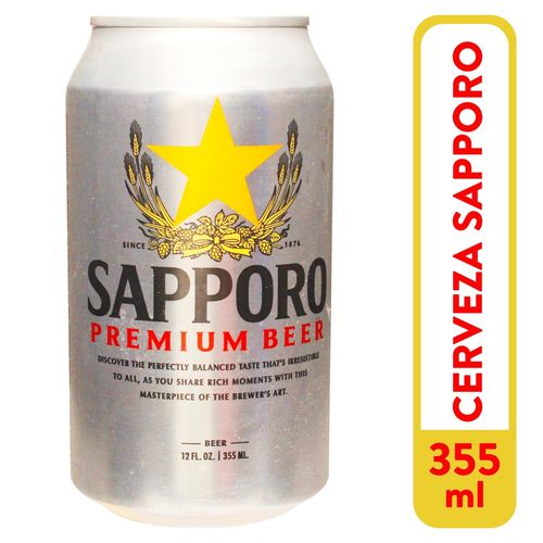 Cerveza Sapporo Lata - 355 ml