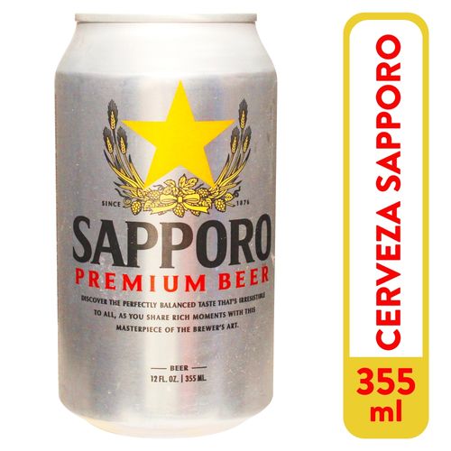 Cerveza Sapporo Lata 355 ml