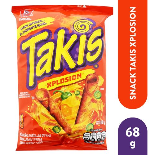 Snacks Takis Xplosion Tortillas de maíz Queso Chile - 68 g