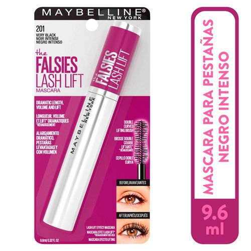 Máscara Para Pestañas Lavable Maybelline New York The Falsies Lash Lift 200 Negro Extra Intenso - 9.6 ml