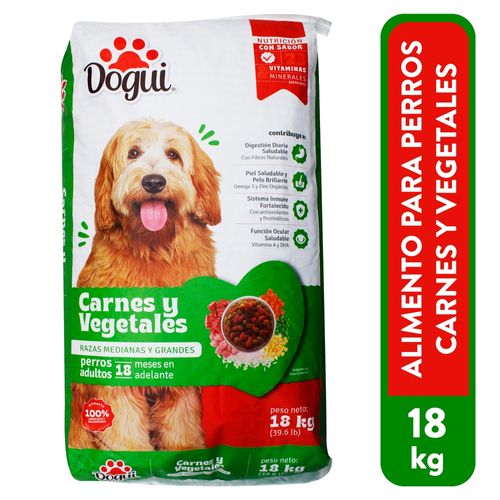 Alimento Dogui Perro Adulto Sabor Carne Y Vegetales, Razas Medianas Y Grandes, 18 Meses En Adelante  -  18kg