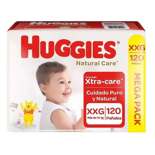 Huggies Nat Care Huge Talla Xxg 128u Ea